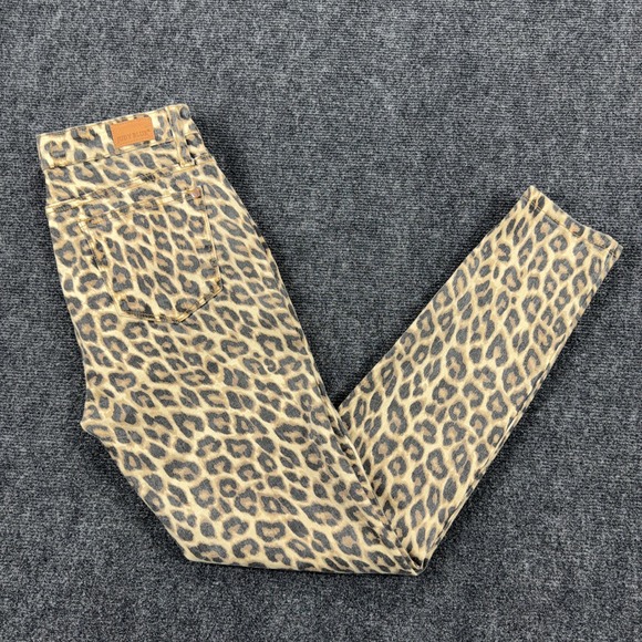 Judy Blue Denim - Judy Blue Leopard Print Skinny Fit Stretch Denim Jeans Size 7/28 Tan Brown